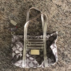 Coach Signature Tote Bag - Brown and Gold